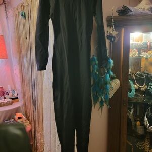 Elegant Black Long Sleeve Spandex Bodysuit